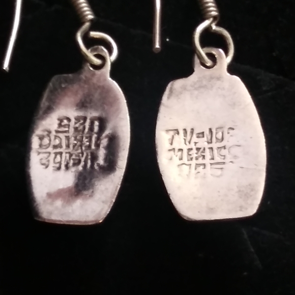 Stunning Vintage Taxco Sterling Turquoise Earrings - Picture 10 of 10